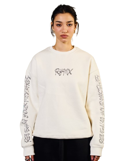 REVEALING YOUR MISTAKE WHITE SWEATSHIRT