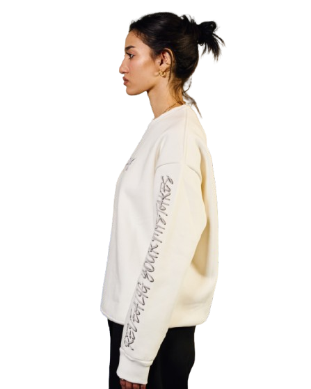 REVEALING YOUR MISTAKE WHITE SWEATSHIRT