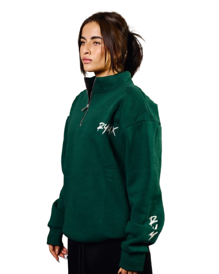 RYMX HALF-ZIP GREEN SWEATSHIRT