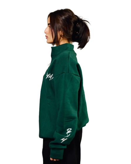 RYMX HALF-ZIP GREEN SWEATSHIRT