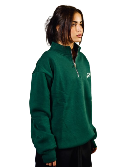 RYMX HALF-ZIP GREEN SWEATSHIRT
