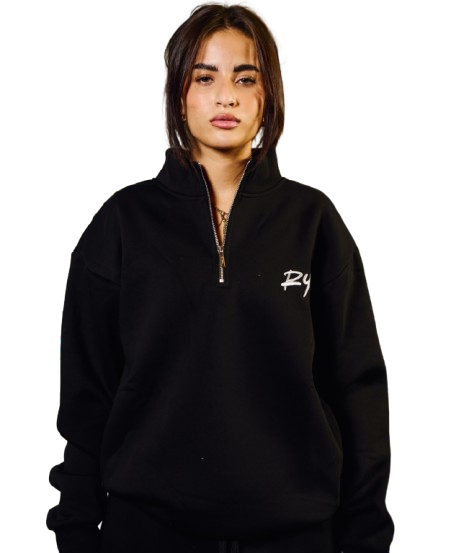 RYMX HALF-ZIP BLACK SWEATSHIRT
