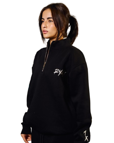 RYMX HALF-ZIP BLACK SWEATSHIRT