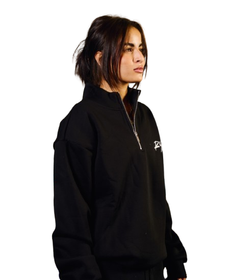 RYMX HALF-ZIP BLACK SWEATSHIRT