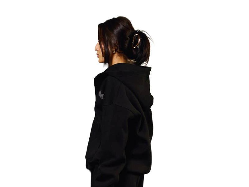 LOGO GRAY ON BLACK ZIPUP JACKET