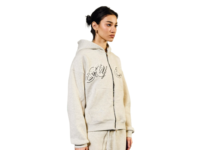 RYMX BLACK ON GRAY ZIPUP JACKET