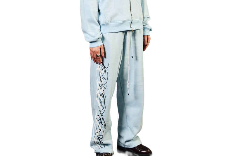 RYMX BLACK ON Baby Blue SWEATPANT