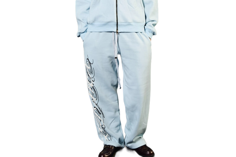RYMX BLACK ON Baby Blue SWEATPANT