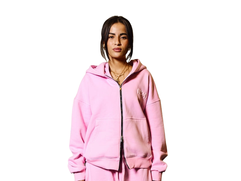 LOGO PINK ON PINK ZIPUP JACKET